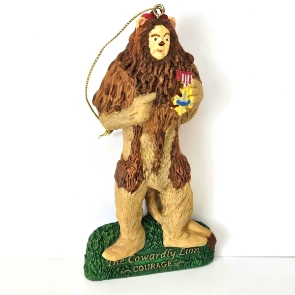 VINTAGE Kurt Alder Wizard of Oz Cowardly Lion Christmas Resin Ornament 1999 - Picture 1 of 6